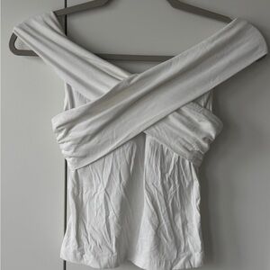 OGL White Cross-Front Crop Top